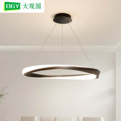客厅吊灯意式极简客厅灯现代简约圆环餐厅灯护眼卧室中山灯具055L
