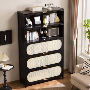 书柜客厅2024新款置物柜玻璃门陈列柜现代简约多层书架收纳置物柜