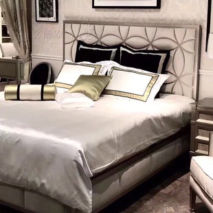 美式 轻奢实木床香槟金双人床复古1.8米ART莫里印象家具全实木婚床