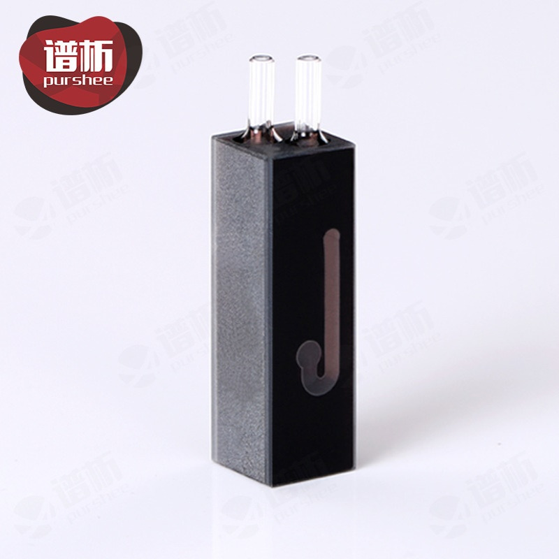 石英微量流动池48ul 高透光玻璃管接口 10mm紫外流通池