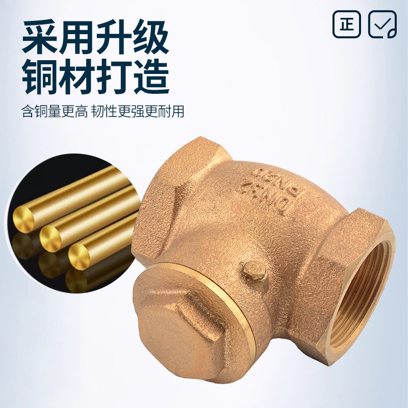 青铜卧式止回阀丝扣分自来水单向阀 6分逆止阀dn20船用青铜止回阀