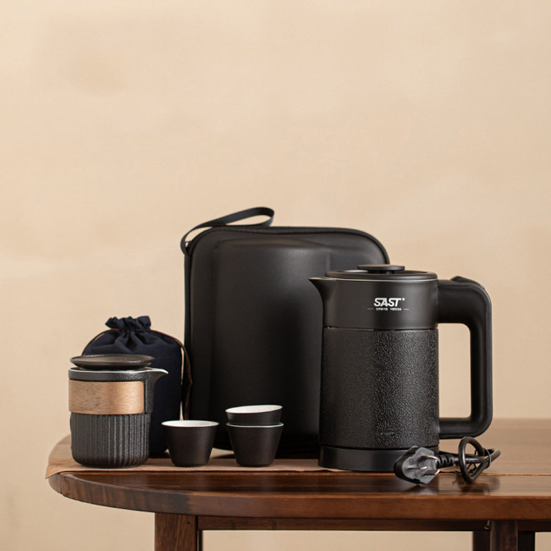 旅行茶具套装便携式烧水壶2024新款户外快客杯小型一体泡茶壶