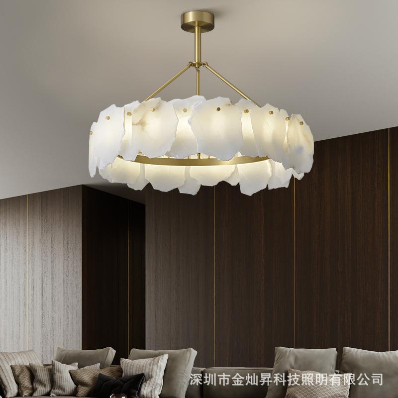 全铜美式轻奢吊灯现代简约创意法式奶油复古客厅餐厅卧室书房灯具