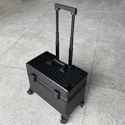 高档全镁合铝金2摄影拉杆箱登上翻盖0寸相机箱横版机长箱男机行李