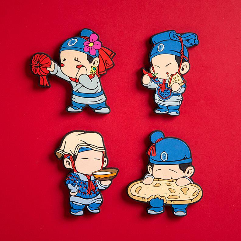 卡通兵马俑陕西特色八大怪冰箱贴西安旅游纪念品伴手礼软胶磁性贴