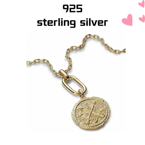 【新品】S925纯银可开合大号链环项链颈饰金色简约个性素链