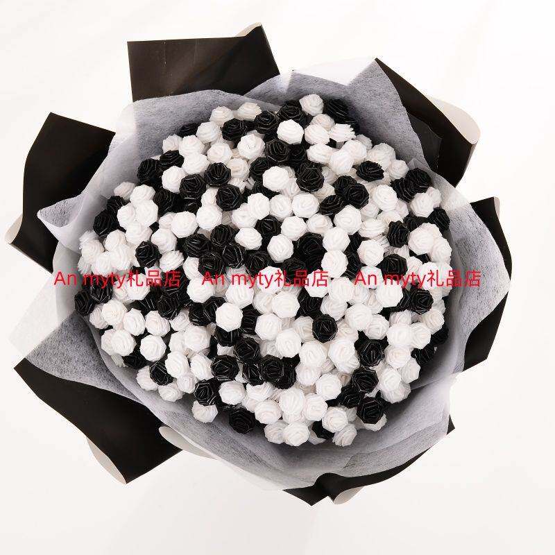 彩色星星塑料管手工折叠玫瑰花材料包情人节 DIY520 礼物套装