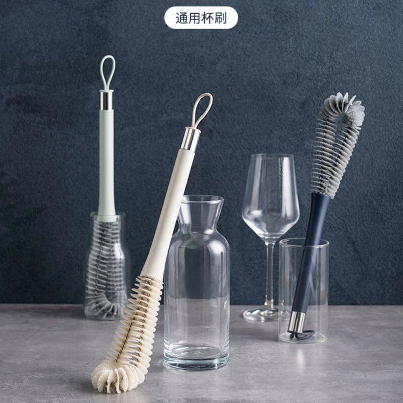 家用厨房长柄杯刷多功能保温杯奶瓶茶渍清洁刷无死角洗杯子刷子