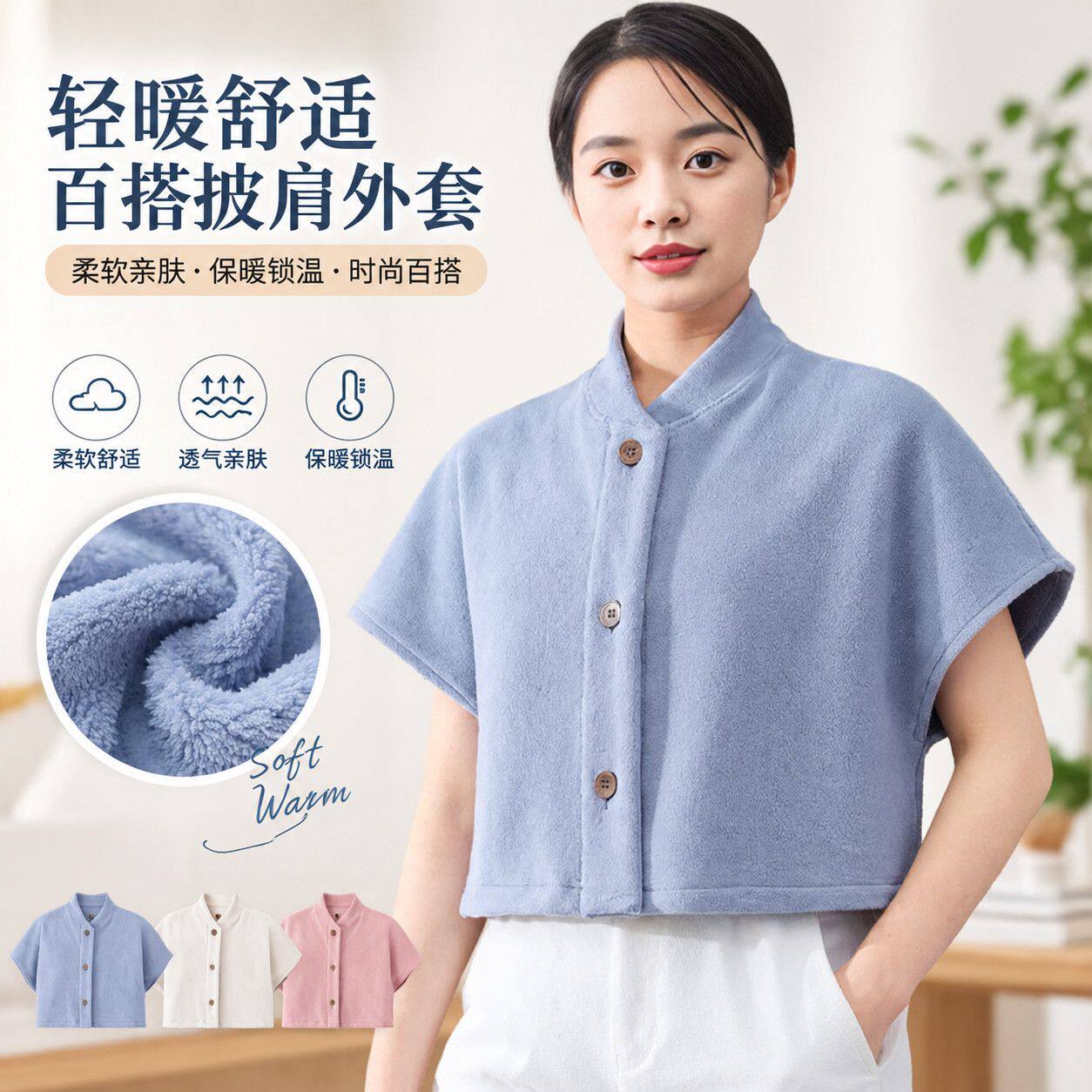 妈妈装特大码防风保暖衫摇粒绒冬季立领护颈护肩坎肩马甲