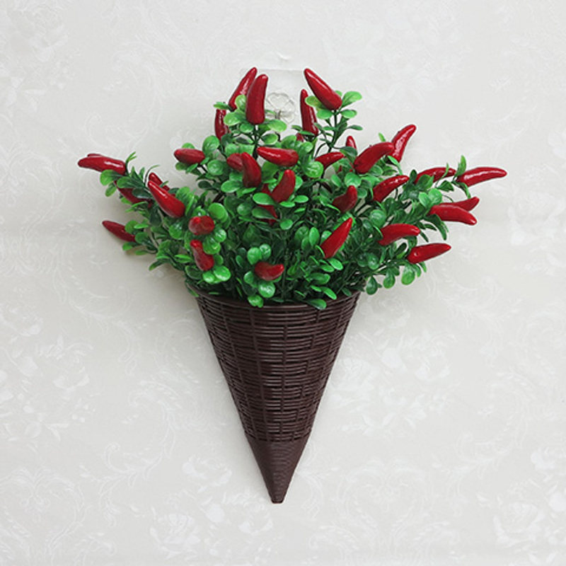 仿真植物壁挂花篮家居墙壁装饰品创意挂件墙面装饰塑料假花绢布花