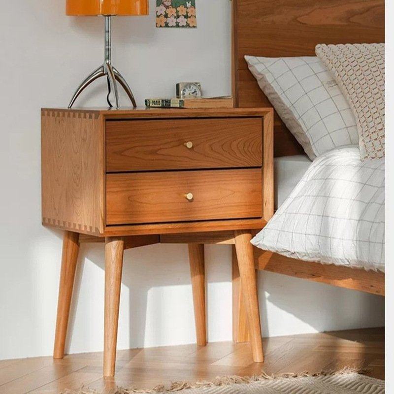 北欧实木床头柜樱桃木卧室小储物柜带抽屉斗柜白橡木床边柜原木色,住宅家具,床头柜,淘宝优惠券,粉丝福利购,淘宝优惠卷