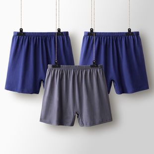 【3条装】老人爸爸内裤宽松大码汗布平角裤中老年男士纯棉短裤