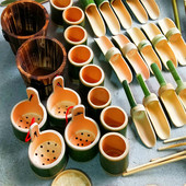 竹水渠引水管道水管竹子玩沙玩水戏水工具幼儿园沙水池玩水区玩具