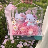 永生花Kitty史迪仔花园520情人节礼物生日表白求婚送女友闺蜜礼盒