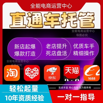 淘宝京东托管阿里拼多多代运营推广流量产品运营升权重万象台电商