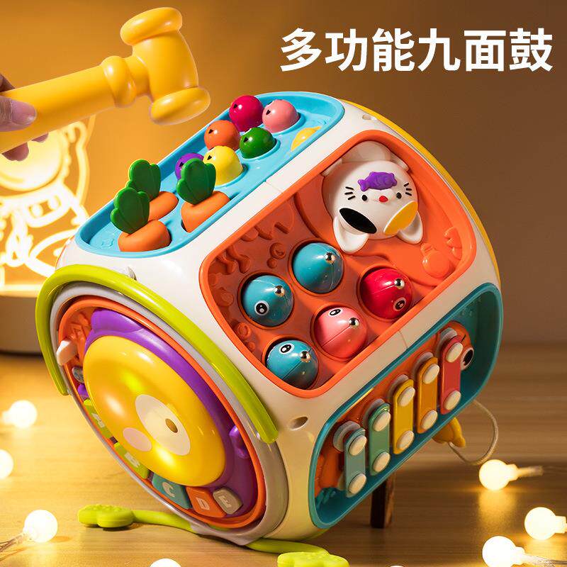 婴儿手拍鼓启蒙益智玩具0&mdash;3岁多功能九面鼓拍拍鼓婴幼儿玩具