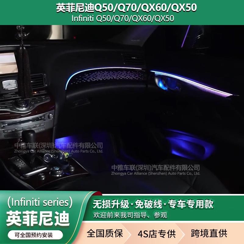 英菲尼迪专用Q50/Q70/QX60/QX50/Q50L/Q70L氛围灯车内64色改装