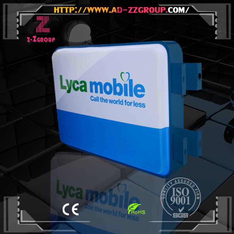 新款led吸塑灯箱门头广告招牌侧翼方形双面发光户外防水悬挂招牌