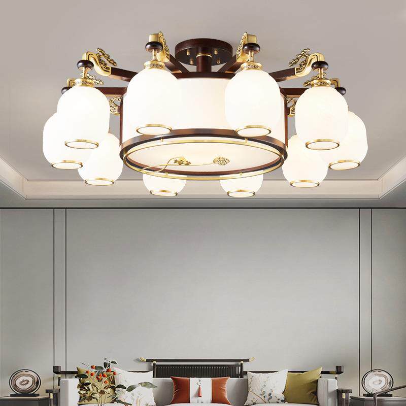 新中式全铜吊灯简约现代客厅灯卧室灯中国风大气家用餐厅吸顶灯具