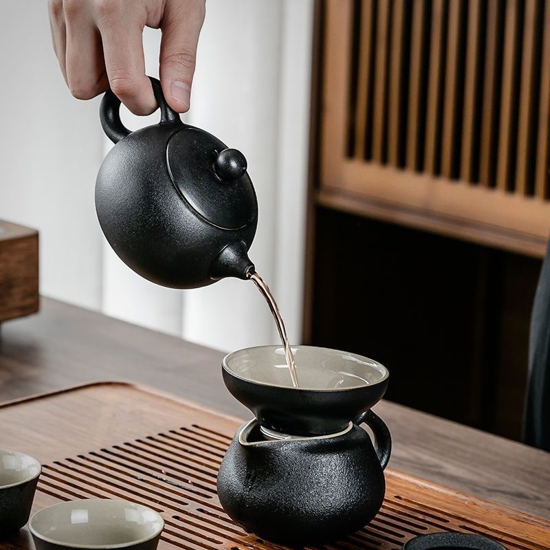 功夫茶具小套装家用黑陶日式简约客厅办公L室盖碗茶壶杯公道杯茶,餐饮具,整套茶具,淘宝优惠券,粉丝福利购,淘宝优惠卷