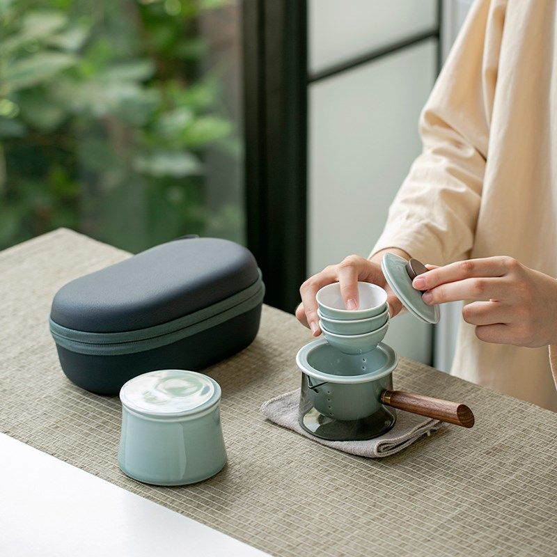 旅行茶具户外便携式包q玻璃快客杯一壶三杯露营旅游喝泡茶装备,餐饮具,旅行茶具,淘宝优惠券,粉丝福利购,淘宝优惠卷