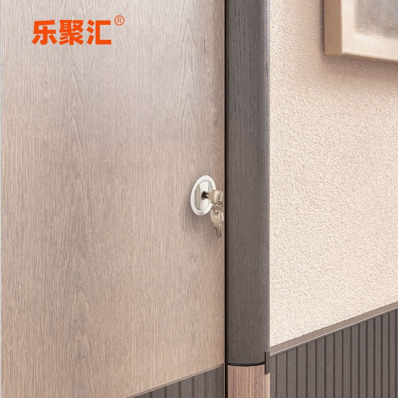 乐聚汇实木推拉h门门锁厨房大厅阳台移门门锁钥匙钩内嵌入式门侧