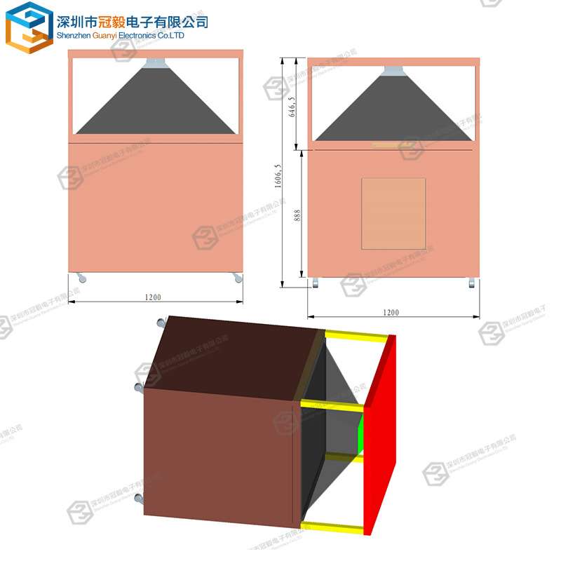 1.2米360度全息展示柜裸眼3d立体成像展柜落地全息投影展示柜