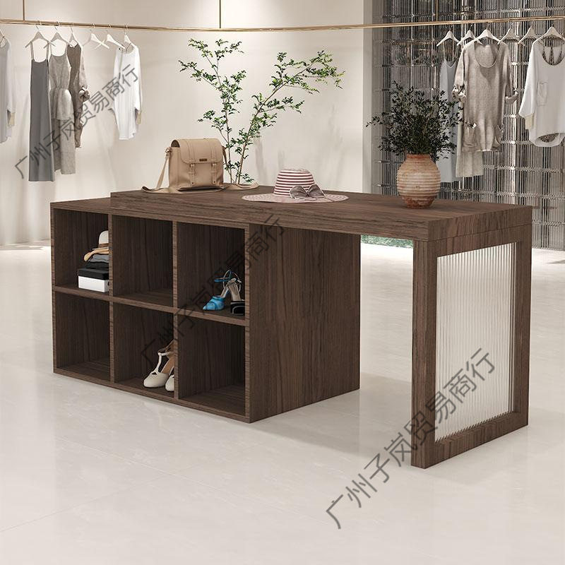 服装店中岛台店铺小型流水台展示柜鞋店伸缩收银台吧台烤漆陈列柜