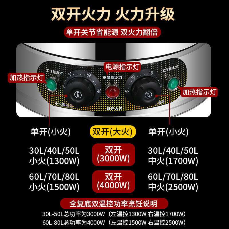 全复底煮粥桶商用摆摊保温桶电热开水桶大容量不锈钢卤肉桶煮面桶