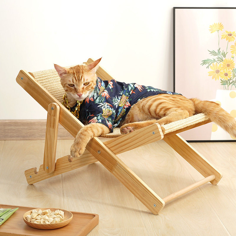 猫抓板猫咪躺椅吊床摇篮猫椅子猫沙发爬架玩具夏季猫窝不掉屑妃雅