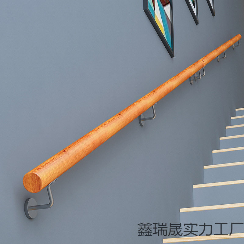 欧式实木楼梯扶手靠墙幼儿园