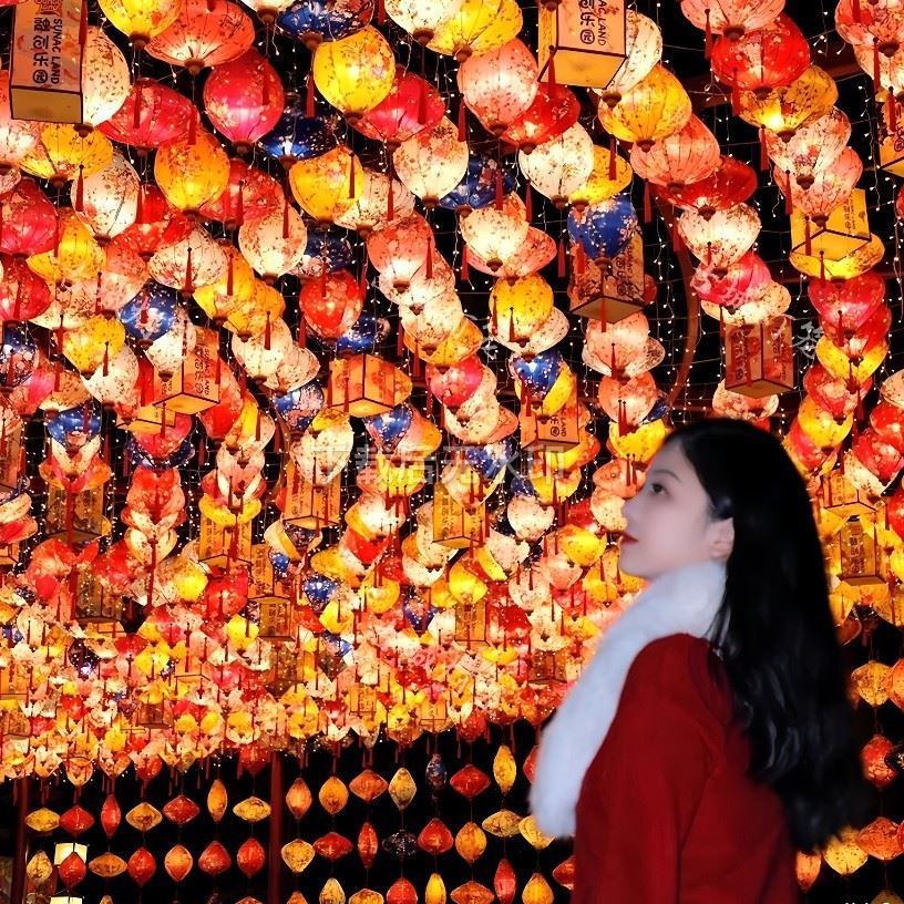 户外仿古古风灯笼古镇街道网红通道夜景装饰布置花灯异型越南灯笼