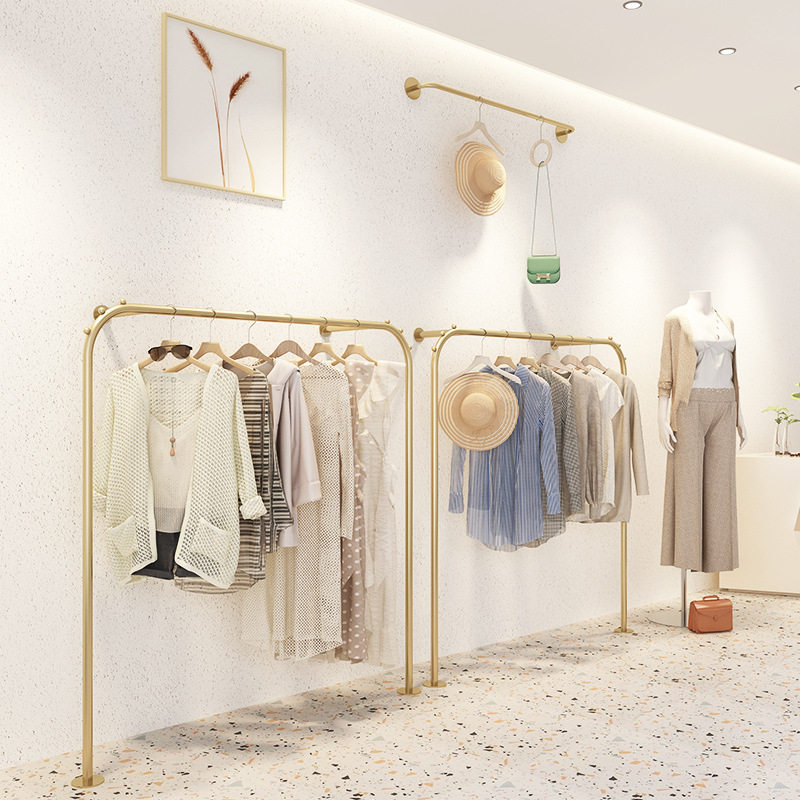 万坚服装店展示架上墙壁挂衣架店铺装修货架陈列架简约落地靠墙架