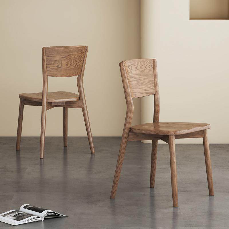 全实木餐椅北欧白蜡木餐桌椅中古风靠背椅书椅梳妆凳家用餐厅椅子