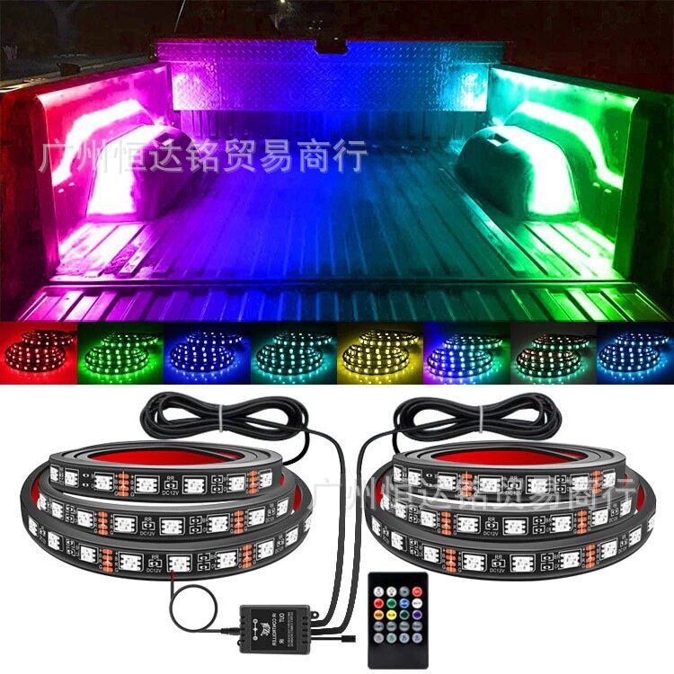 皮卡车厢照明灯七彩遥控LED一拖二RGB氛围灯节奏车箱尾声控装饰灯