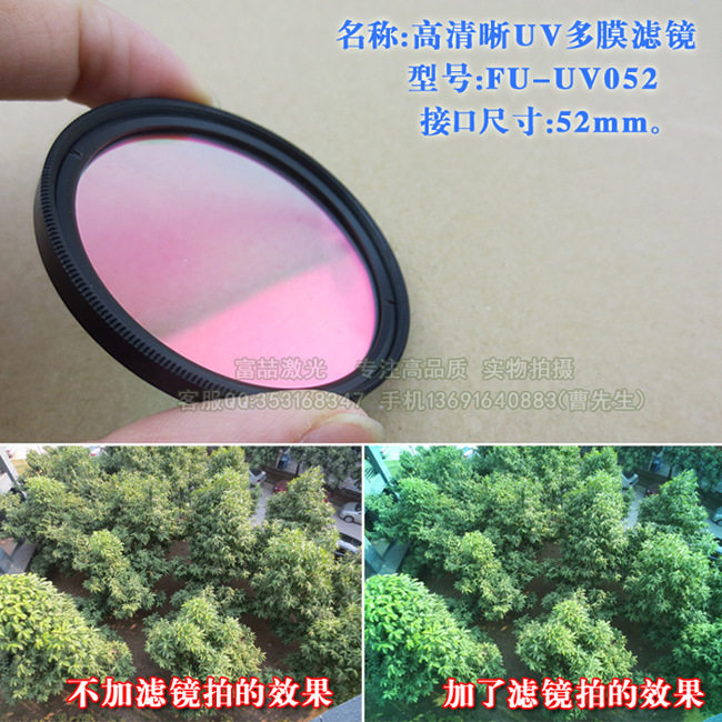 原装高清晰UV镜多膜滤镜 超薄滤镜镀膜保护镜 可见光高透滤光片