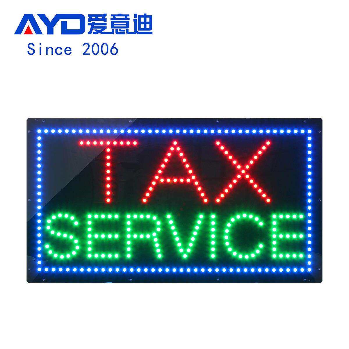 服务类LED广告牌标识灯牌LEDTAXSERVICE43x78cm发光字标志