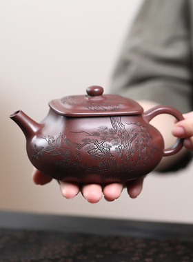 手工方壶紫砂壶宜兴原矿大容量260cc茶壶茶具厂家批发四方乾坤壶
