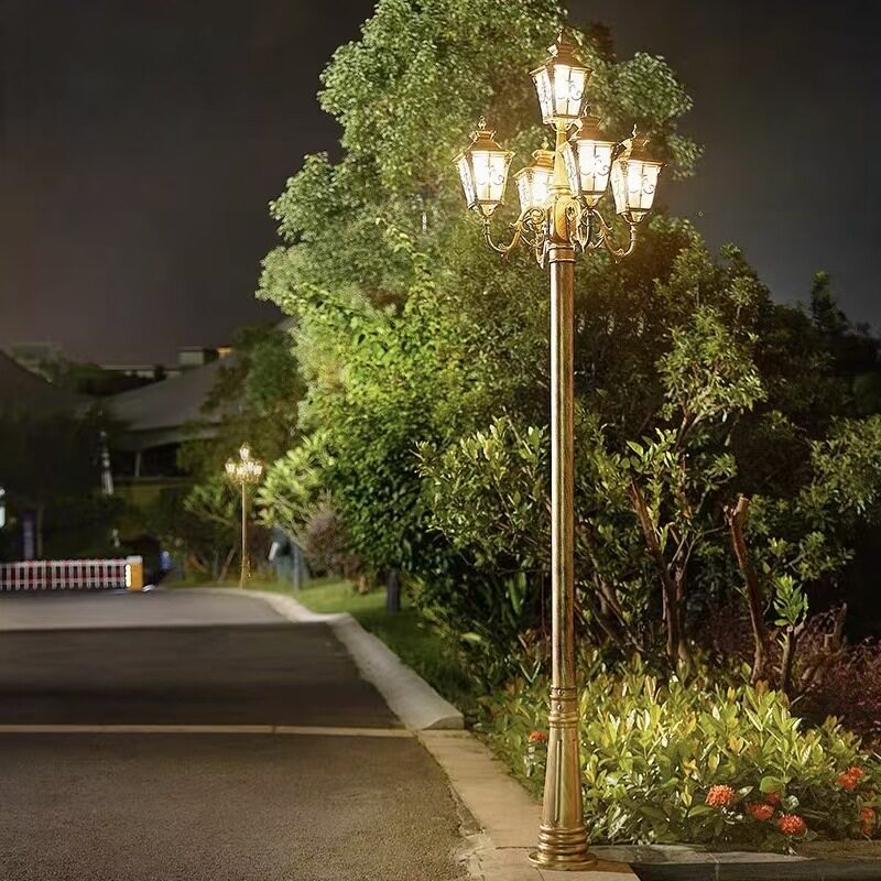 欧式复古LED庭院灯户外防水高杆景观别墅园林小区道路装饰照明灯