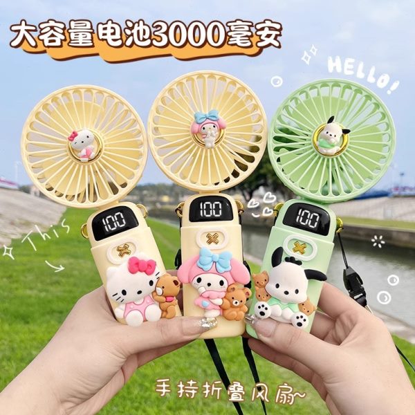 usb小电扇卡通迷你办公室风扇便携式颜值桌面手持高充电静音可爱