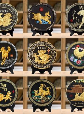 十二生肖摆件鼠牛虎兔龙金蛇年马羊猴鸡狗猪工艺品吉祥物装饰品