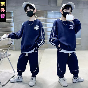 安奈儿联名儿童装男童运动套装2025春秋新款卫衣中大童男孩两件套
