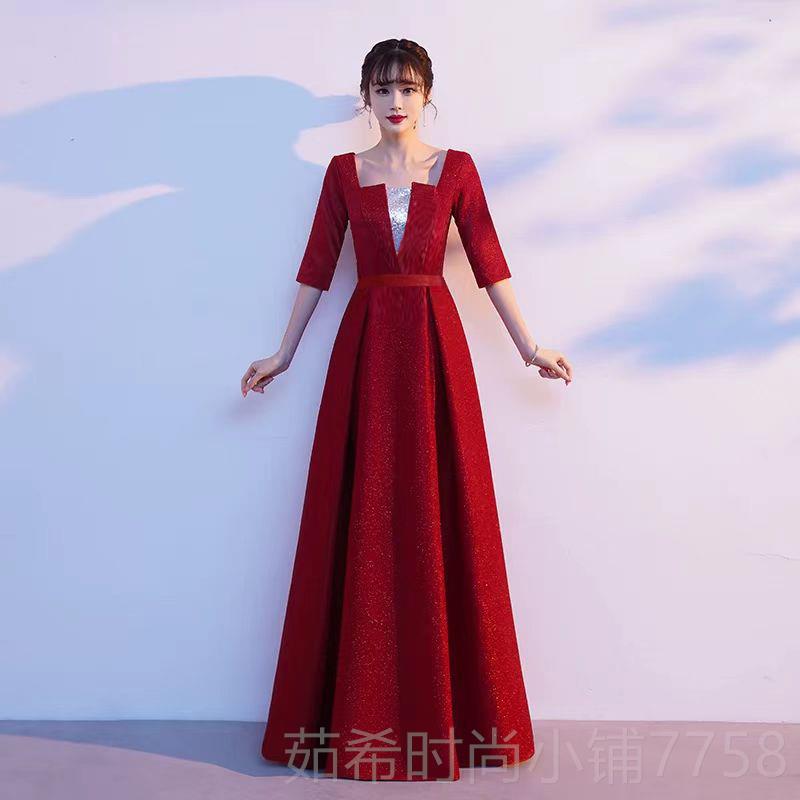 新款大合唱团礼演出生服女成人长裙红歌比赛学朗表演服诵装新款节