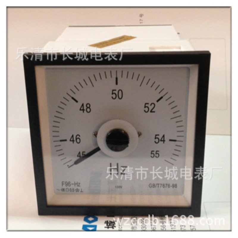 供应F96-HZ 45-55 100V 交流频率表 广角度船用表