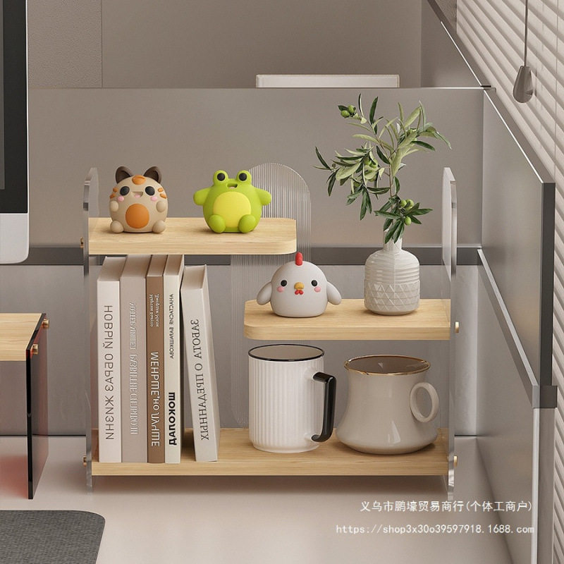 亚克力办公桌茶杯收纳架