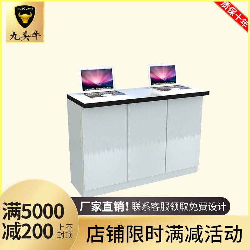 手机单面木质货架背柜多功能收银台商场配件组合钢木发光展示架