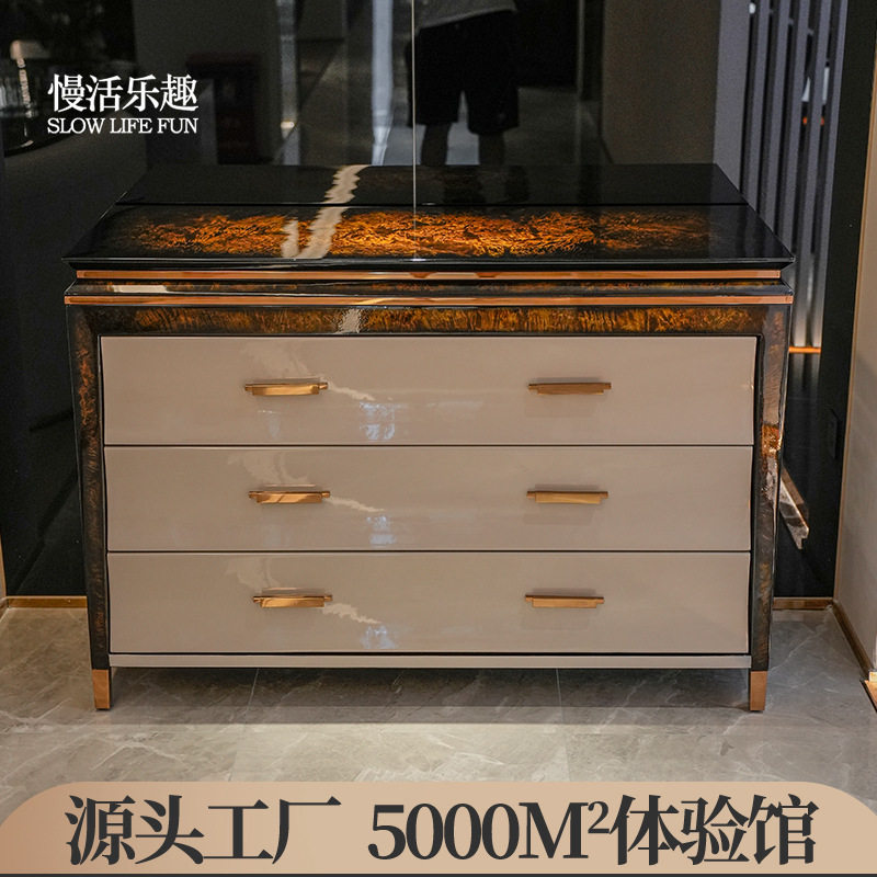 后现代餐厅餐边柜意式轻奢玄关柜客厅装饰柜抽屉柜别墅边柜turri