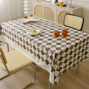 罗莎格满格系列餐桌布美式复古风方形餐厅桌布柔软布艺茶几盖巾