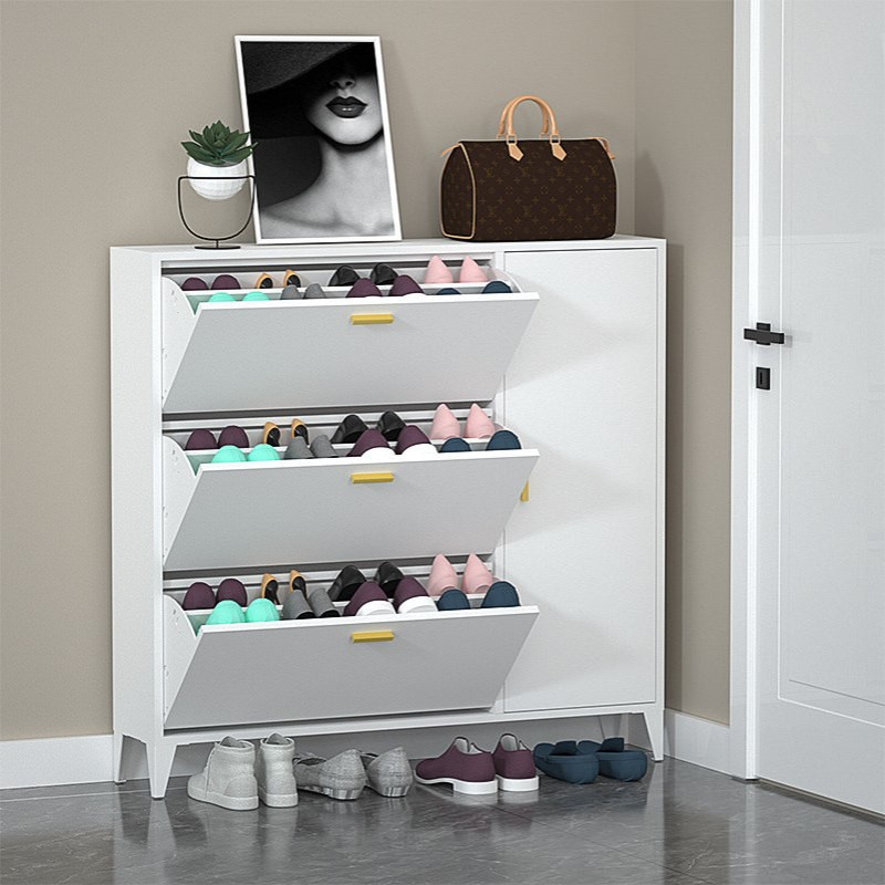 24CM超薄鞋柜钢制翻斗式鞋柜家用门口入户玄关收纳窄柜隐藏大容量