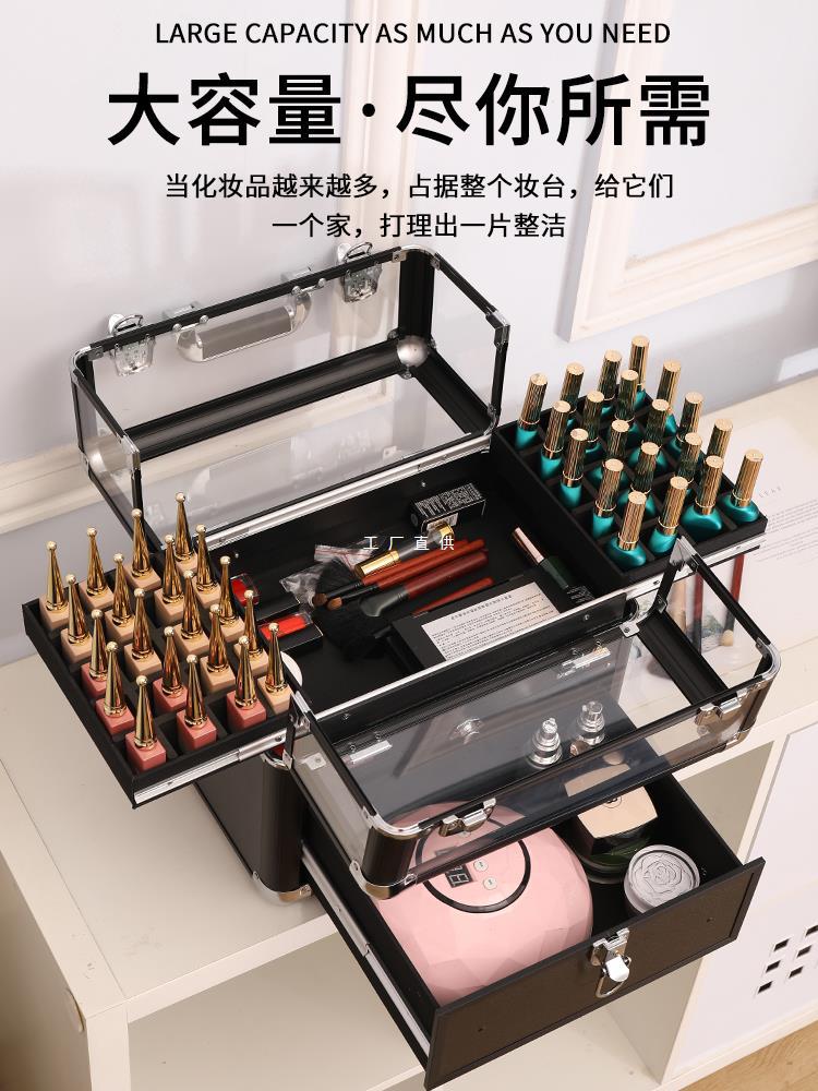 专业多层铝合金纹绣师专用工具箱高档手提美甲收纳箱外出大容量凌